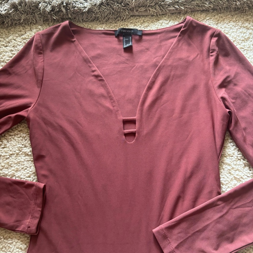 Maroon bodysuit Forever 21